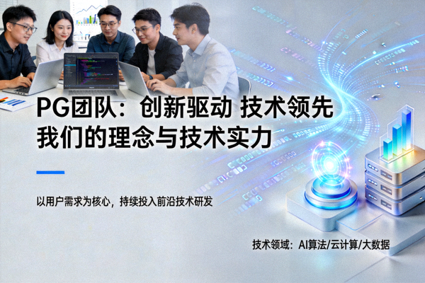 PG官网关于我们页面介绍团队理念和技术实力的配图