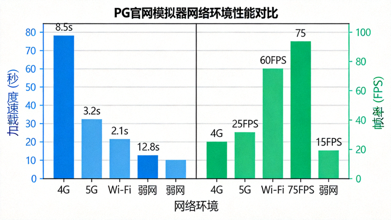 PG官网模拟器在不同网络环境下的加载速度与帧率表现对比柱状图