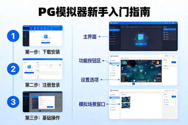 PG模拟器新手入门指南图解，包含操作步骤和界面说明